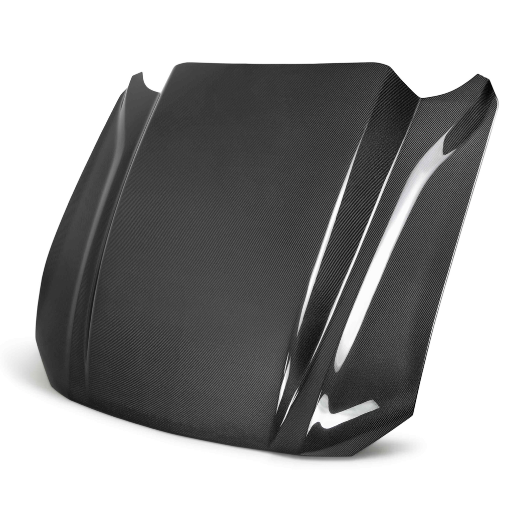 Type-CJ double sided carbon fiber 4 inch cowl hood for 2018-2023 Ford Mustang