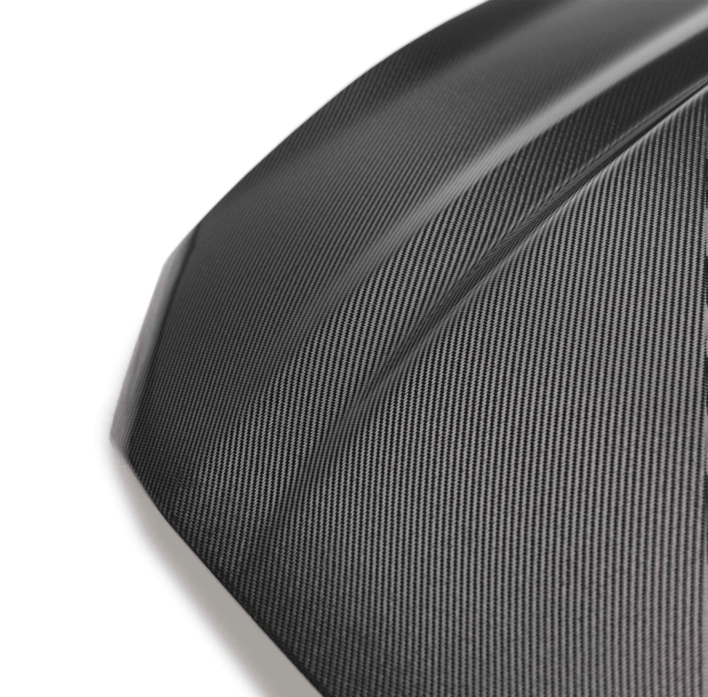 Type-CJ double sided carbon fiber 4 inch cowl hood for 2018-2023 Ford Mustang