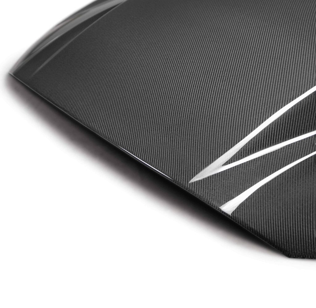 Type-CJ double sided carbon fiber 4 inch cowl hood for 2018-2023 Ford Mustang