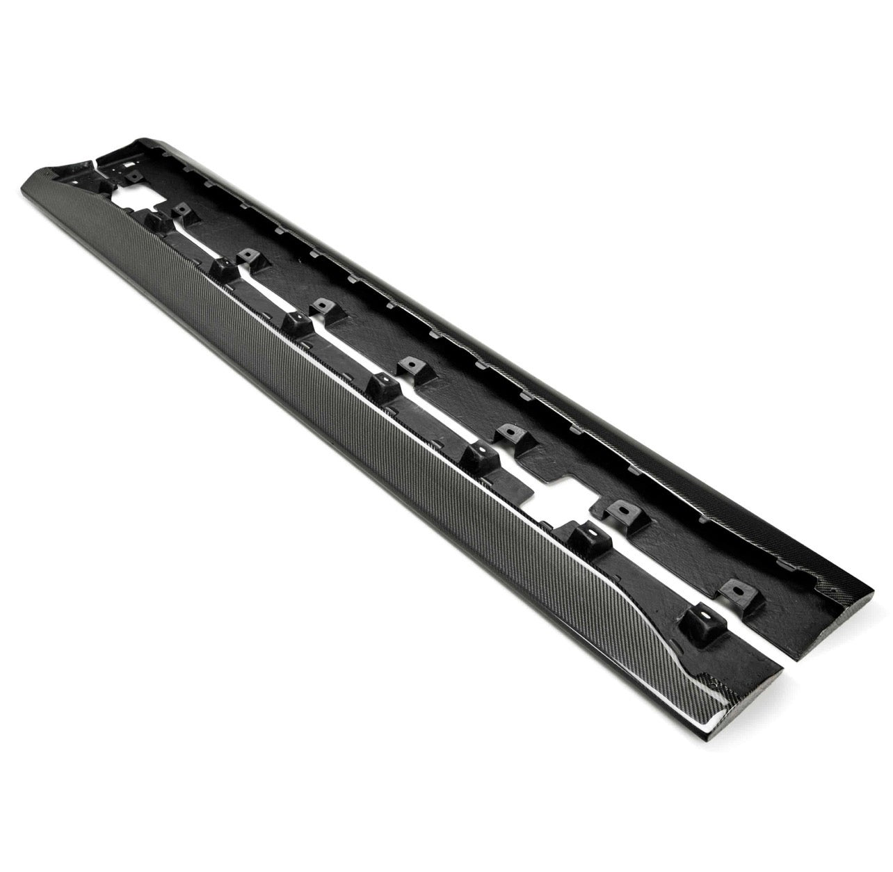 Type-OE carbon fiber side rocker splitters for 2015-2023 Ford Mustang