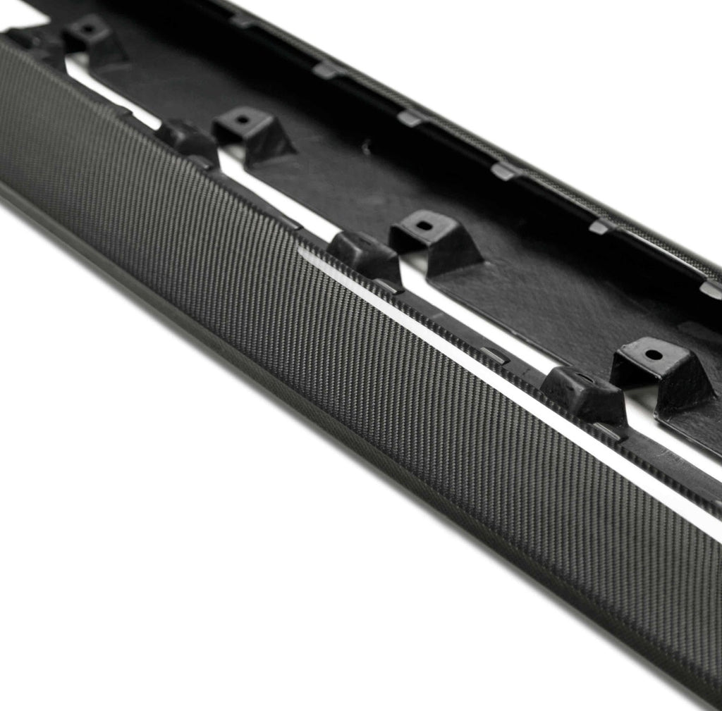 Type-OE carbon fiber side rocker splitters for 2015-2023 Ford Mustang