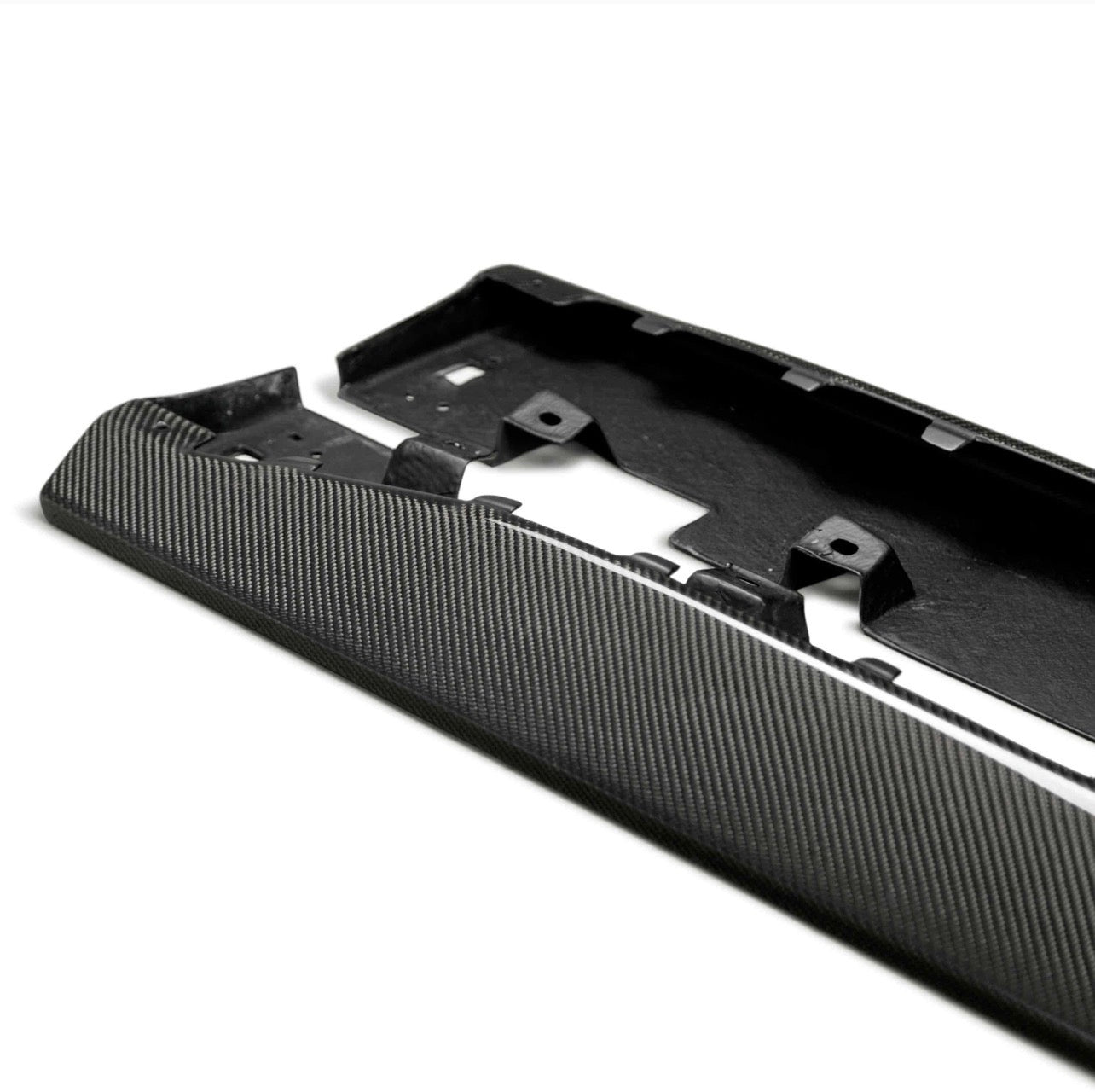 Type-OE carbon fiber side rocker splitters for 2015-2023 Ford Mustang